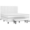 vidaXL Cama box spring con colch&oacute;n cuero sint&eacute;tico blanco 180x200 cm