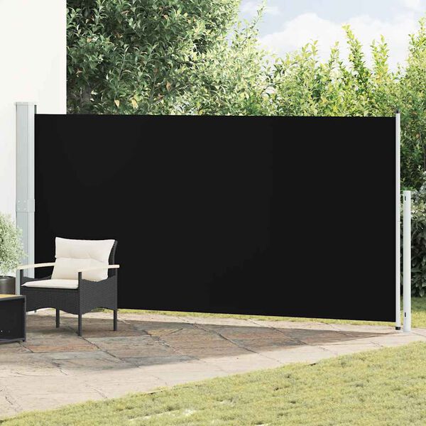 vidaXL Toldo lateral retráctil de jardín negro 180x500 cm
