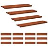 vidaXL Alfombras para escalones 16 uds. 120 x 30 x 2 cm Marr&oacute;n