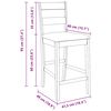 vidaXL Taburetes de bar con cojines 2 uds madera maciza natural caucho
