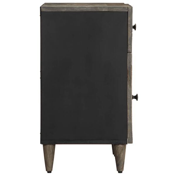 vidaXL Mesita de noche madera maciza de mango gris claro 50x33x60 cm