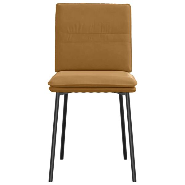 vidaXL Sillas de comedor 4 unidades terciopelo marr&oacute;n
