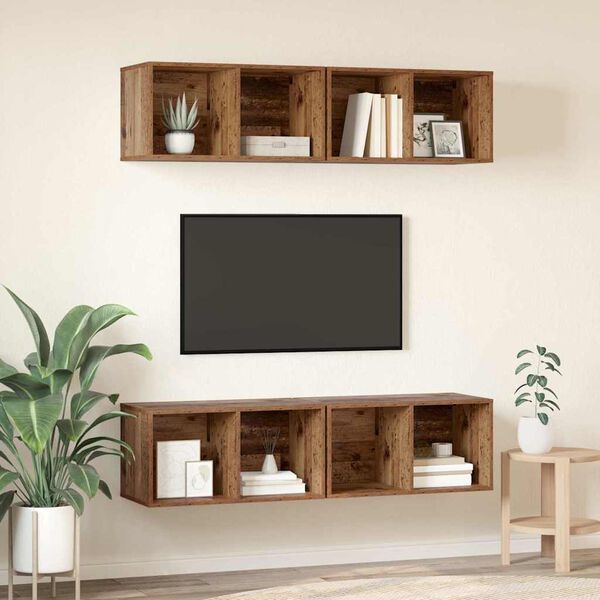 vidaXL Conjunto de mueble de TV 4 pcs Madera Vieja 37 x 37 x 72 cm