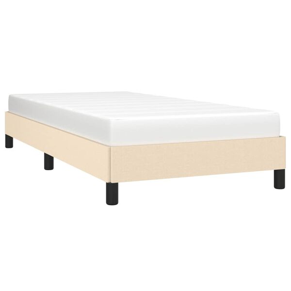 vidaXL Estructura de cama sin colch&oacute;n tela crema 90x200 cm