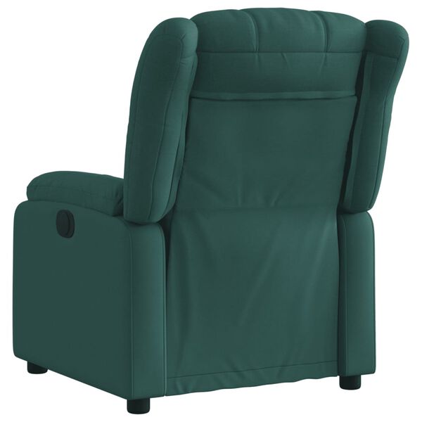 vidaXL Sillón reclinable de tela verde oscuro