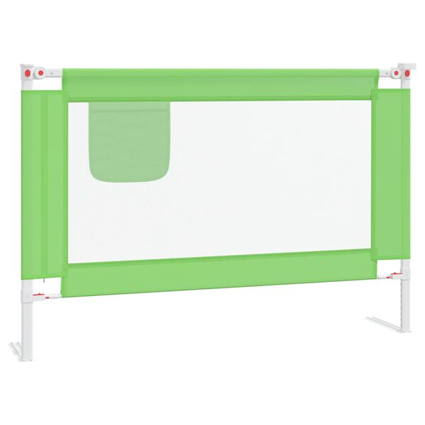 vidaXL Barandilla de seguridad cama de niño verde tela 100x25 cm