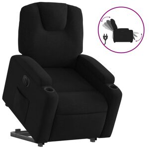 vidaXL Sill&oacute;n el&eacute;ctrico reclinable elevable de tela negro