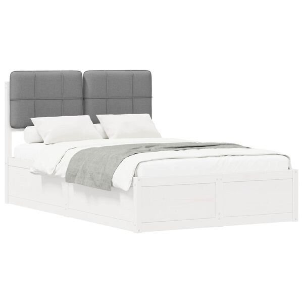 vidaXL Estructura de Cama con Cabecera Tapizada Gris Claro