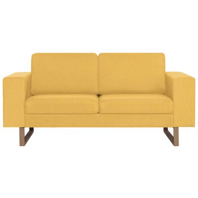 vidaXL Juego de sofás 2 piezas de tela amarillo