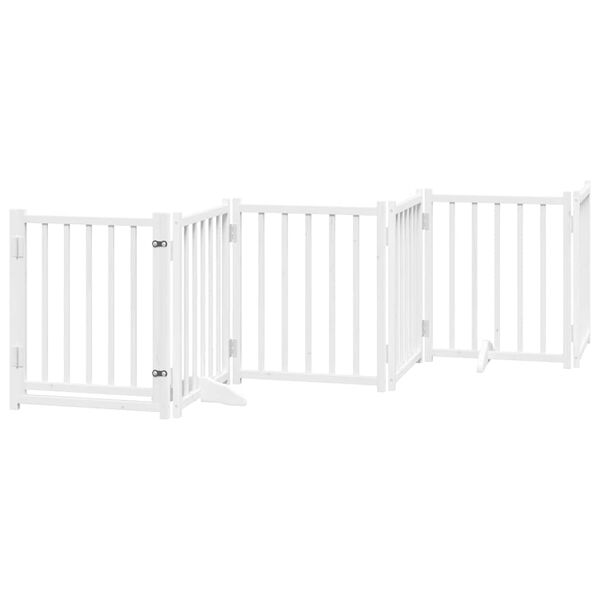 vidaXL Puerta de perros plegable 12 paneles madera &aacute;lamo blanca 600 cm