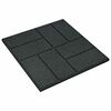 vidaXL Piedra decorativa 6 pcs Negro 40,5 x 40,5 x 2 cm Goma
