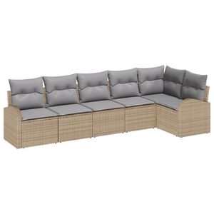 vidaXL Conjunto de sof&aacute;s de jard&iacute;n con coj&iacute;n 6 pcs Beige y Gris Claro