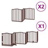 vidaXL Puerta de perros plegable 12 paneles madera &aacute;lamo marr&oacute;n 600 cm