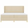 vidaXL Cama tipo Box Spring con colch&oacute;n Crema 200 x 200 cm tela