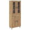 vidaXL Aparador alto 2 pcs Roble artisan 69,5 x 34 x 180 cm