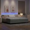 vidaXL Cama Box Spring LED con LED Gris Claro 200 x 200 cm Terciopelo