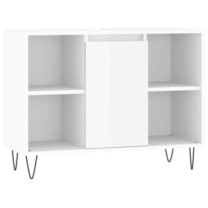 vidaXL Mueble de ba&ntilde;o madera de ingenier&iacute;a blanco brillo 80x33x60 cm