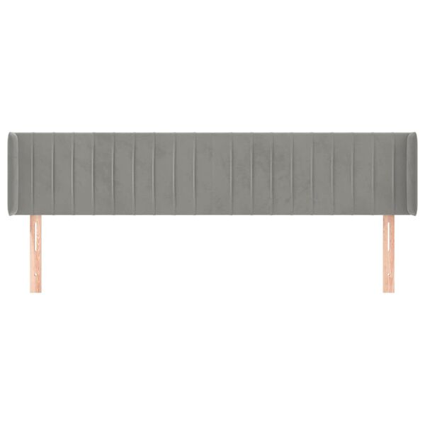 vidaXL Cabecero de terciopelo gris claro 203x16x78/88 cm