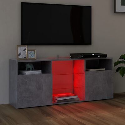 vidaXL Mueble de TV con luces LED gris hormigón 120x30x50 cm