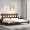 vidaXL Estructura cama y cabecero madera maciza marr&oacute;n miel 200x200 cm