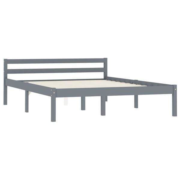 vidaXL Estructura de cama sin colchón madera de pino gris 140x200 cm