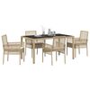 vidaXL Conjunto de Comedor de Jard&iacute;n 5 pcs Beige rat&aacute;n sint&eacute;tico