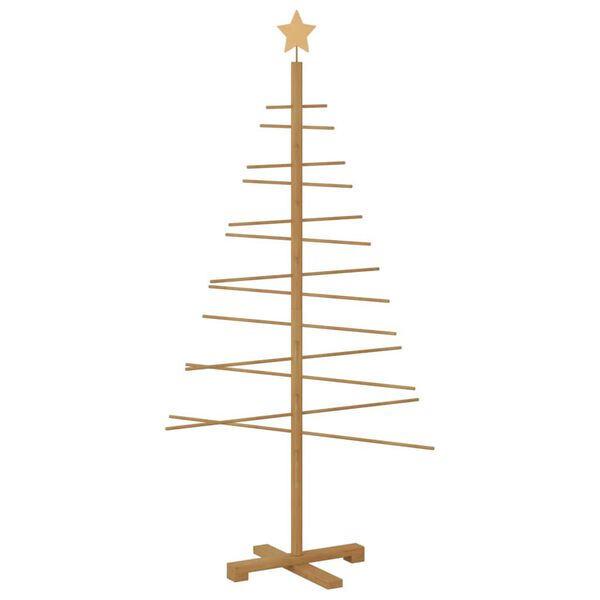 vidaXL Árbol de Navidad de madera con soporte Marrón 150 cm Bambú
