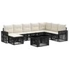 vidaXL Conjunto de sof&aacute;s de jard&iacute;n 9 uds. Negro y Blanco Crema