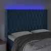 vidaXL Cabecero con LED de terciopelo azul oscuro 163x16x118/128 cm