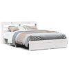 vidaXL Estructura de cama con cabecero sin colch&oacute;n blanco 140x190 cm