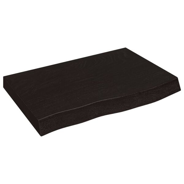 vidaXL Tablero mesa madera roble tratada marr&oacute;n oscuro 60x40x(2-6) cm