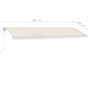 vidaXL Toldo de pie automático crema 600x300 cm