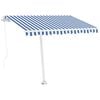 vidaXL Electric Awning 4 x 2 m Rayas Azul y Blanca 100% Polyester