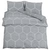 vidaXL Juego de funda n&oacute;rdica gris y blanco 200x200 cm algod&oacute;n