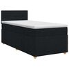 vidaXL Cama box spring con colch&oacute;n con cabecera Negro 80 x 200 cm Tela