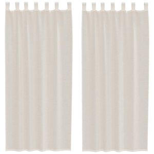 vidaXL Cortinas de gasa con trabillas 2 uds. crema