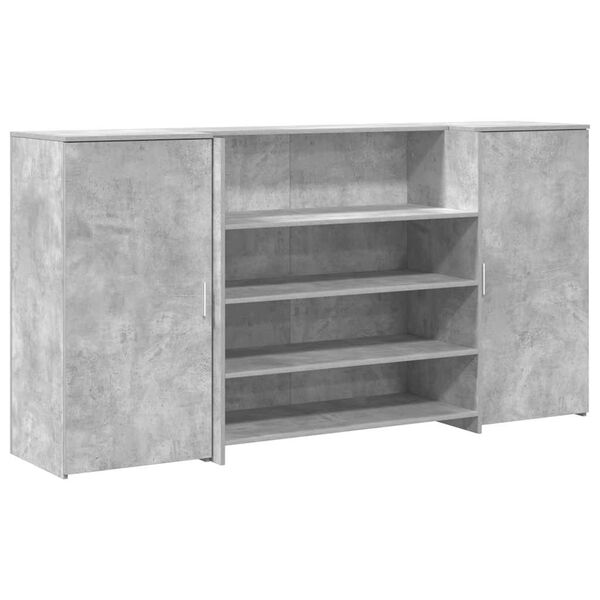 vidaXL Mostrador de recepci&oacute;n gris hormig&oacute;n 200x50x103,5 cm