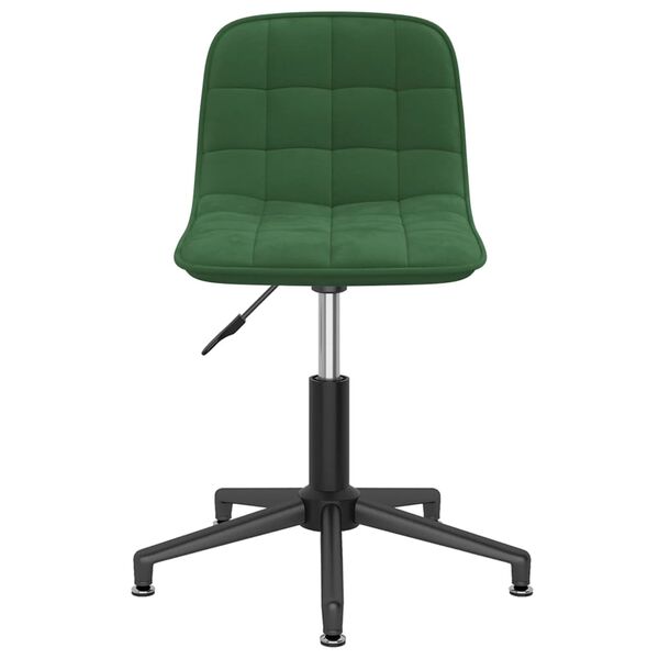 vidaXL Silla de comedor giratoria de terciopelo verde oscuro