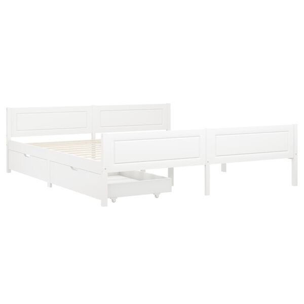 vidaXL Estructura de cama sin colch&oacute;n madera de pino blanco 200x200 cm