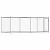 vidaXL Jaula de perros con puerta acero galvanizado gris 4x2x1,5 m