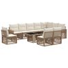 vidaXL Conjunto de sof&aacute;s de jard&iacute;n 11 uds. Beige y blanco crema