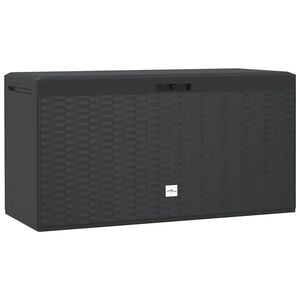 vidaXL Caja de almacenaje para jard&iacute;n gris antracita 114x47x60 cm
