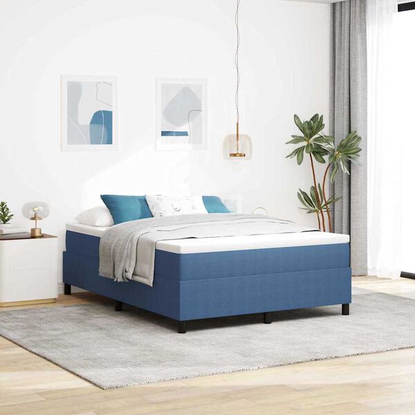 vidaXL Cama tipo Box Spring Azul y 160 x 200 cm Tela de Pana