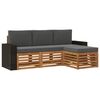 vidaXL Conjunto de sof&aacute;s de exterior 4 uds. Natural y Antracita