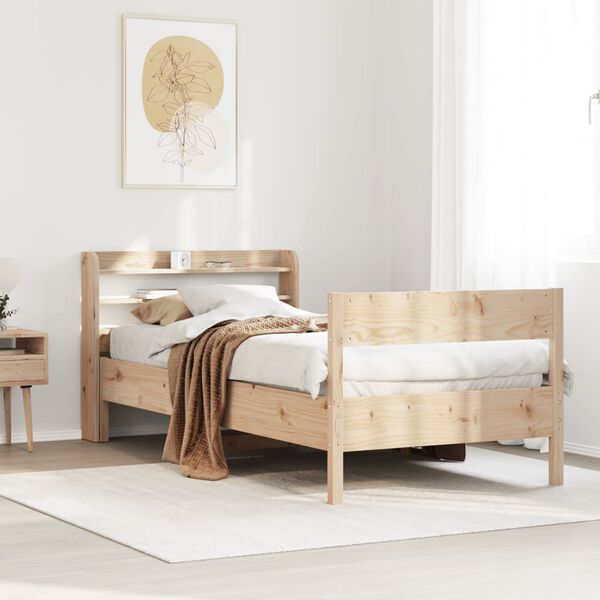 vidaXL Estructura de cama sin colchón madera maciza pino 75x190 cm