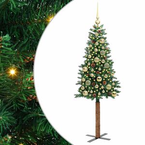 vidaXL &Aacute;rbol de Navidad Delgado con 150 LED con soporte Verde 150 cm