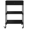 vidaXL Carrito de cocina de madera de ingeniería negro 60x48x89,5 cm