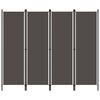 vidaXL Biombo divisor de 4 paneles gris antracita 200x180 cm