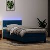 vidaXL Cama box spring con colch&oacute;n y LED terciopelo azul oscuro 80x220 cm