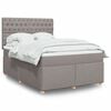 vidaXL Cama box spring con colch&oacute;n tela gris taupe 160x200 cm